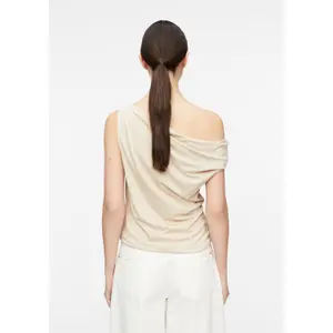 Fluid Asymmetric Draped Neck Tank Top Women COMMA image-4