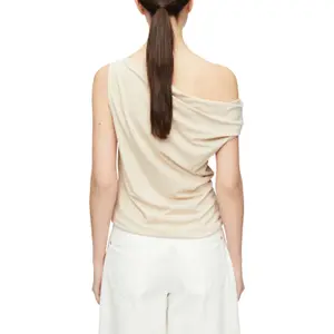Fluid Asymmetric Draped Neck Tank Top Women COMMA image-5