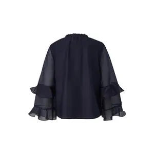 Women's Tencel Blouse with Ruffled Sleeves COMMA image-1