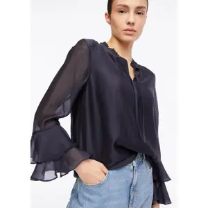 Women's Tencel Blouse with Ruffled Sleeves COMMA image-3