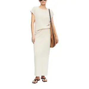 Women’s Fitted Fine Knit Long Skirt with Elasticated Waist COMMA image-6