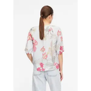 Abstract Print Tunic Collar Blouse Women COMMA image-2