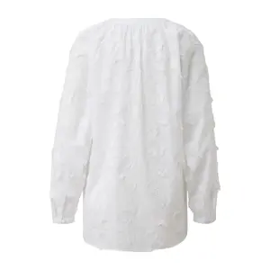 Embroidered Floral Tunic with Notched Collar 3/4 Sleeve Women COMMA image-1