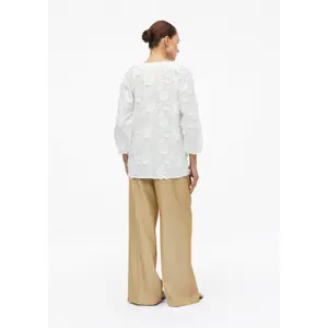 Embroidered Floral Tunic with Notched Collar 3/4 Sleeve Women COMMA image-4