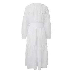 Long Sleeve Cotton Voile Dress with Belt for Women COMMA image-1