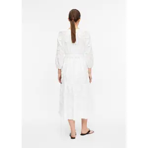 Long Sleeve Cotton Voile Dress with Belt for Women COMMA image-4