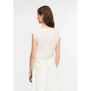 Frilled Seersucker Blouse with Cowl Neck Women COMMA image-4