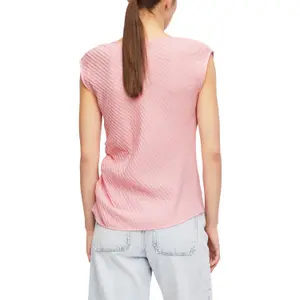 Seersucker Blouse with Cap Collar and Drop Shoulders for Women COMMA image-5