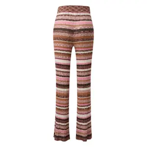 Multicoloured Wide Knit Trousers for Women COMMA image-1