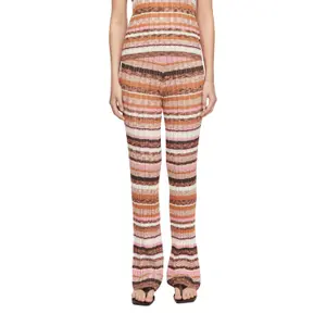 Multicoloured Wide Knit Trousers for Women COMMA image-2