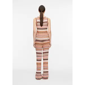 Multicoloured Wide Knit Trousers for Women COMMA image-4