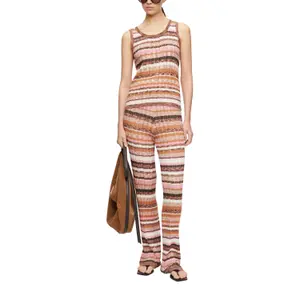 Multicoloured Wide Knit Trousers for Women COMMA image-6