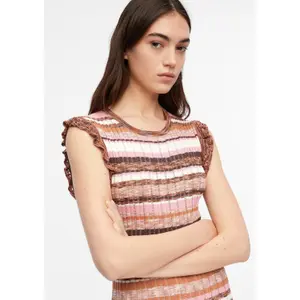Women's Midi Knit Dress with Ruffles COMMA image-3