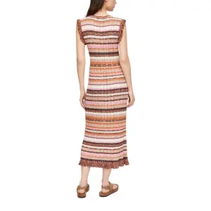 Women's Midi Knit Dress with Ruffles COMMA image-5