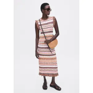 Women's Midi Knit Dress with Ruffles COMMA image-6