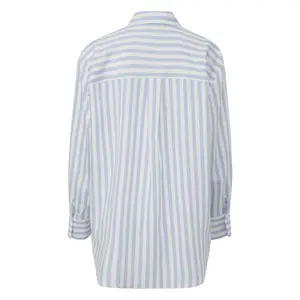Striped Viscose Shirt with Patch Pockets for Women COMMA image-1