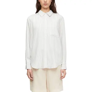 Striped Viscose Shirt with Patch Pockets for Women COMMA image-2