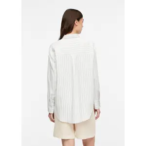 Striped Viscose Shirt with Patch Pockets for Women COMMA image-4