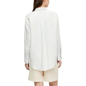 Striped Viscose Shirt with Patch Pockets for Women COMMA image-5