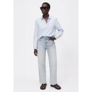Striped Viscose Shirt with Patch Pockets for Women COMMA image-6