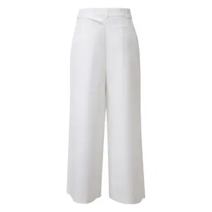 Women's Cotton and Lyocell Blend Pleated Trousers with Belt COMMA image-1