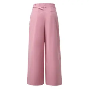 Women's Cotton and Lyocell Blend Pleated Trousers with Belt COMMA image-1
