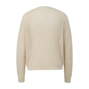 Women's Refined Openwork Pattern Round Neck Jumper COMMA image-1