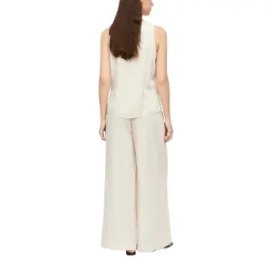 Women's Structured Wide-Leg Viscose Blend Trousers COMMA image-5