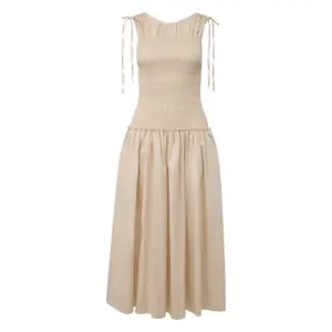 Women's Gathered Cotton Midi Dress COMMA image-0