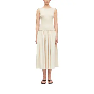 Women's Gathered Cotton Midi Dress COMMA image-2