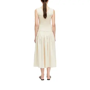 Women's Gathered Cotton Midi Dress COMMA image-5