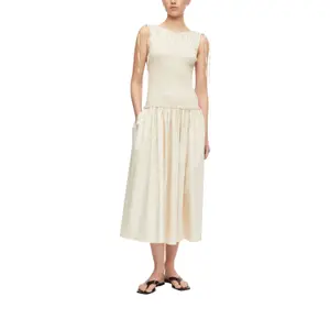 Women's Gathered Cotton Midi Dress COMMA image-6