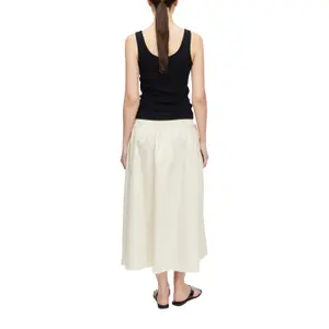 Midi Skirt in Poplin with Smocked Details and Italian Pockets Women COMMA image-5