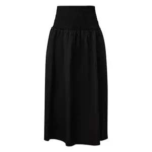 Midi Skirt in Poplin with Smocked Details and Italian Pockets Women COMMA image-0