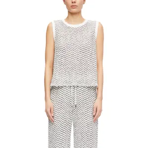 Lightweight Textured Jersey Vest for Women COMMA image-2