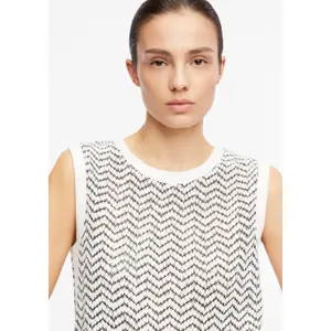 Lightweight Textured Jersey Vest for Women COMMA image-3