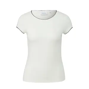Women's Contrast Crochet Neck T-Shirt COMMA image-0