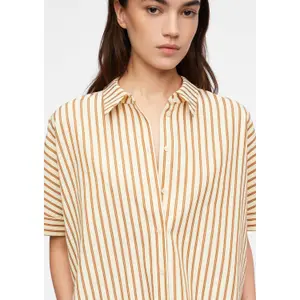 Women's Striped Seersucker Oversized Shirt COMMA image-3
