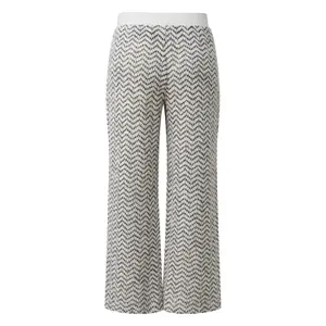 Women's Structured Jersey Culotte-Style Trousers with Cut-Out Patterns COMMA image-1
