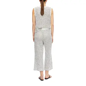 Women's Structured Jersey Culotte-Style Trousers with Cut-Out Patterns COMMA image-5