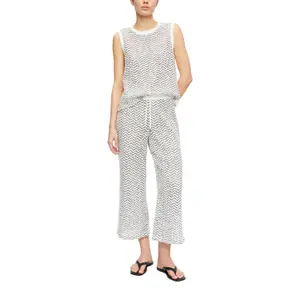Women's Structured Jersey Culotte-Style Trousers with Cut-Out Patterns COMMA image-6