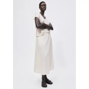 Women's A-Line Midi Skirt in Woven Fabric COMMA image-6