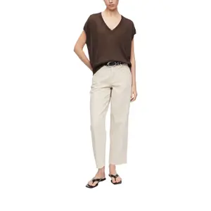 Womens Mid-Rise Loose & Relaxed Wash Jeans COMMA image-6