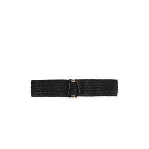 Woven PU Leather Elastic Belt with Decorative Buckle for Women COMMA image-1