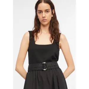 Woven PU Leather Elastic Belt with Decorative Buckle for Women COMMA image-3