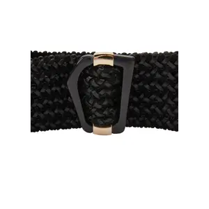 Woven PU Leather Elastic Belt with Decorative Buckle for Women COMMA image-6
