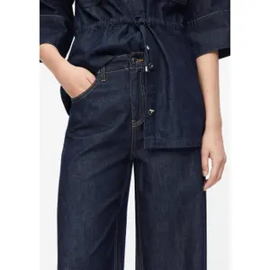 Lightweight Wide Leg Jeans with Patch Pockets High Waist Women COMMA image-3