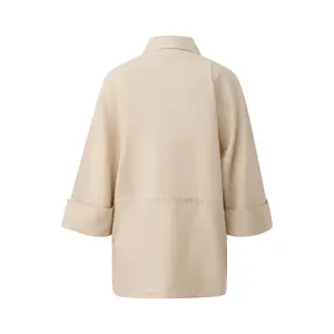 Linen Blend Shirt Collar Bib Apron for Women COMMA image-1