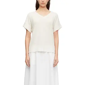 Women's Drop Shoulder V-Neck T-Shirt COMMA image-2