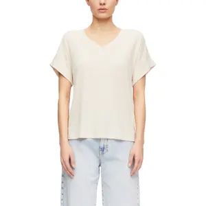 Women's Casual V-Neck T-Shirt with Dropped Shoulders COMMA image-2